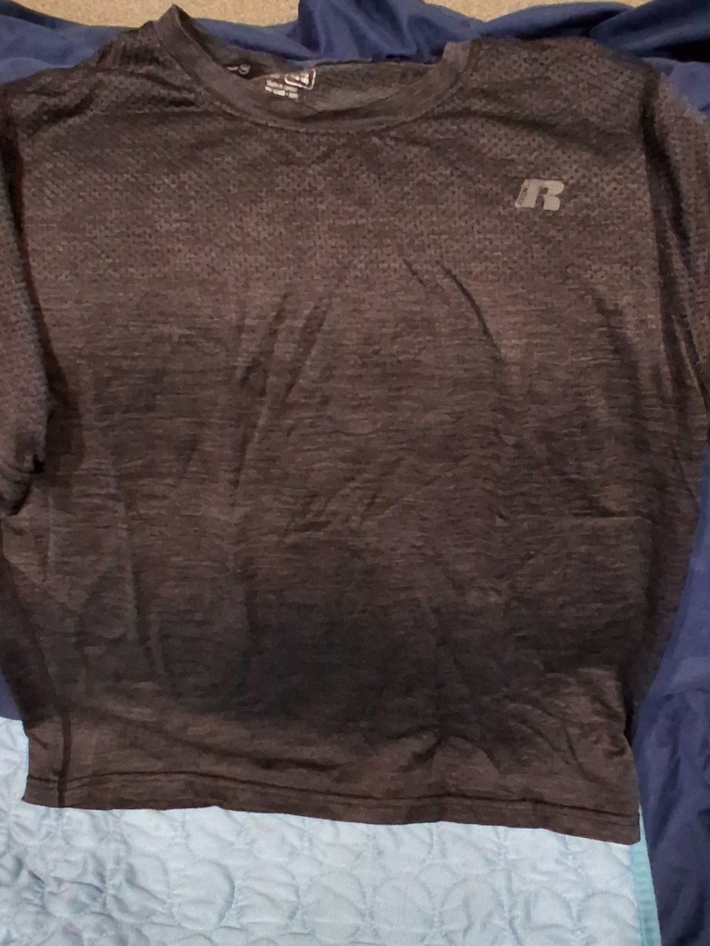 Russell Athletic Men's Heathered Charcoal Crewneck Sweater